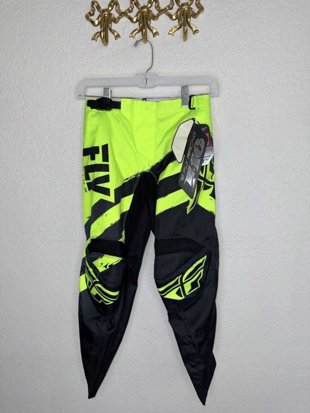 NEW Fly Racing F-16 Pants Motocross 24 Neon Green Black Youth NWTS Read S
